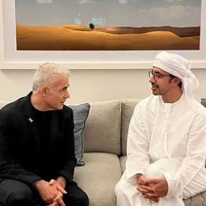 عبدالله بن زايد يلتقي يائير لابيد زعيم المعارضة في إسرائيل
