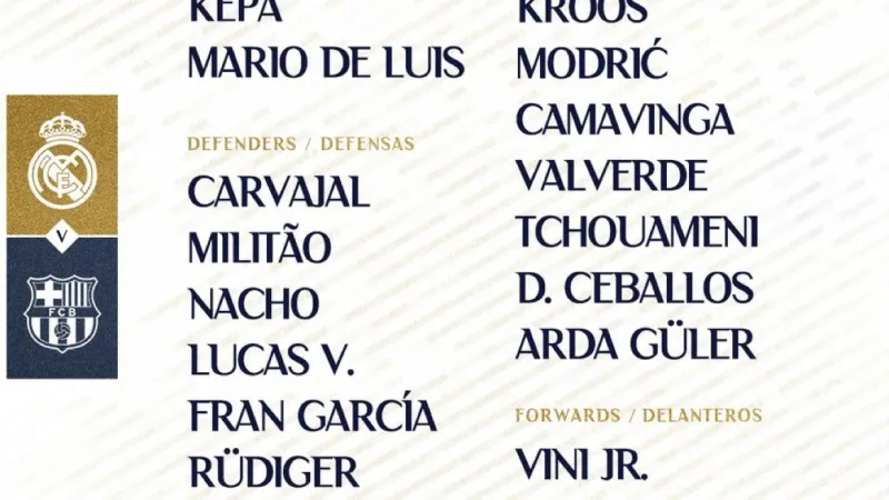 قائمة ريال مدريد لـ #الكلاسيكو   كارفخال وميندي ضمن القائمة