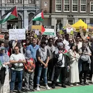 النكبة وغزة حاضرتان في مظاهرة للتضامن مع فلسطين في أمستردام