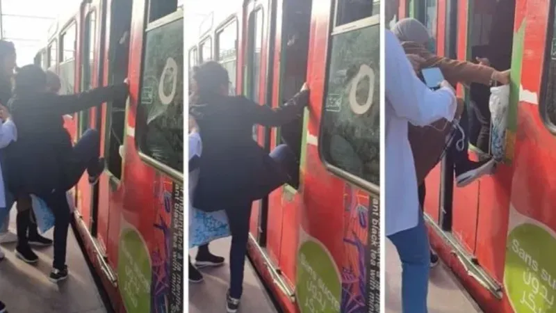 فيديو صعود ركاب المترو عبر باب مهشّم : شركة نقل تونس توضّح