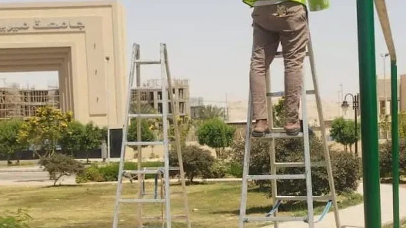 صيانة المسطحات الخضراء والمتنزهات بالمدن الجديدة مع عيد شم النسيم