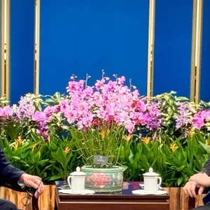 بالصور.. عبدالله بن زايد يبحث مع رئيس وزراء سنغافورة الشراكة الشاملة بين البلدين