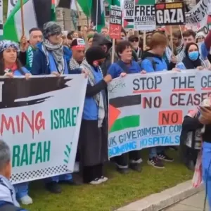 العاصمة البريطانية لندن تشهد مظاهرات داعمة لقطاع غزة