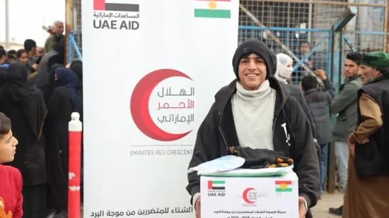 10 آلاف مستفيد من مساعدات الهلال الأحمر الإماراتي الشتوية بكردستان العراق