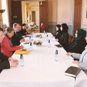 وزير الدولة للتعاون الدولي تجتمع مع وزير خارجية السويد